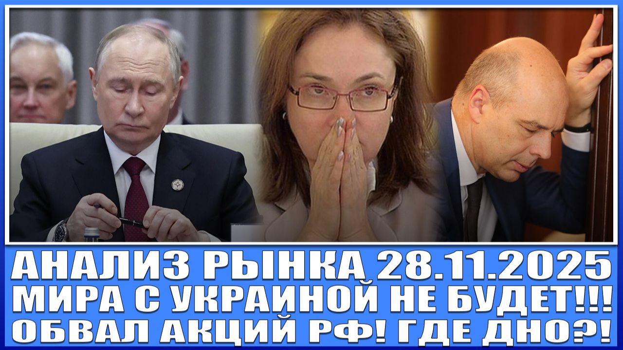 Анализ рынка 27.11 / Россия не согласна на мир на условиях Украины / Обвал акций Рф , где дно?