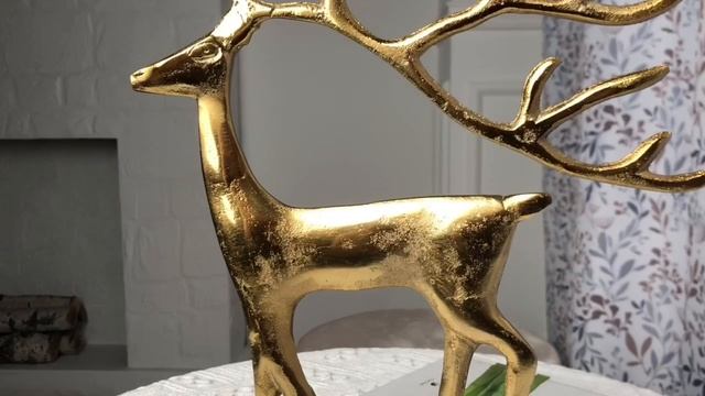 Статуэтка ОЛЕНЬ ТРОЛЛАФ, золотая, металл, 39 см, 2004021/9829695