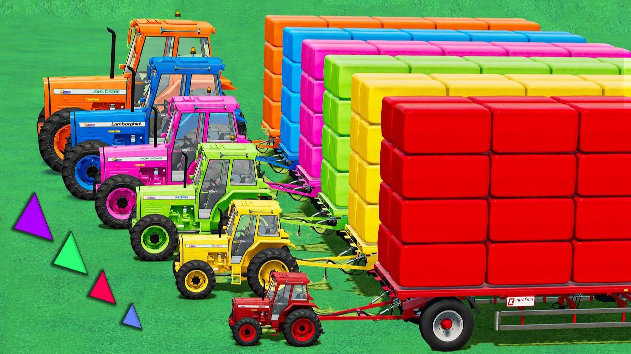МАШИНКИ ВИДЕО ПРО МАШИНКИ ВОЗИМ ГРУЗ НА ТРАКТОРАХ ЦВЕТНЫЕ МАШИНКИ ИГРУШКИ МАШИНКИ