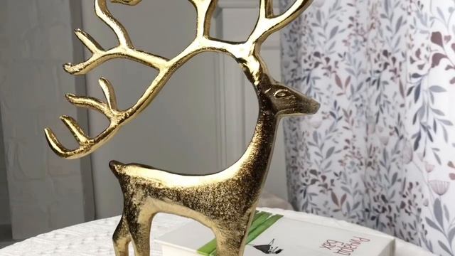 Статуэтка ОЛЕНЬ ТРОЛЛАФ, золотая, металл, 31 см, 2004021/9829693