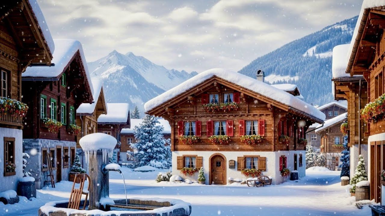 Путешествие по Швейцарии, расслабляющий снегопад в самых красивых деревнях Швейцарии | #шариклайф