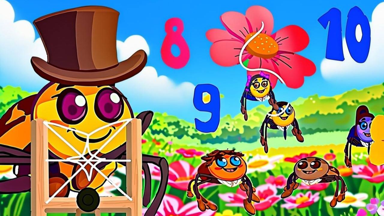 Детская песенка  Паучок Мультик для малышей Учим цифры весело