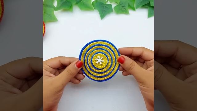 Елочные игрушки из глиттерного фоамирана🎄