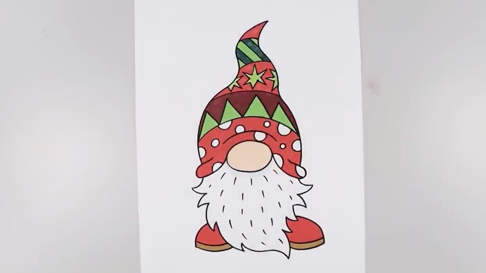 Как нарисовать Гнома рождественского — простой и легкий урок