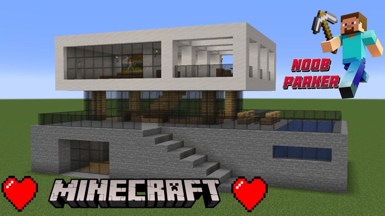 Майнкрафт - Как построить современный особняк minecraft