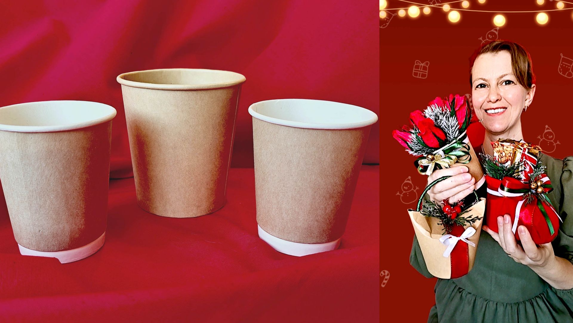 ТРИ новогодних идеи из кофейных стаканчиков