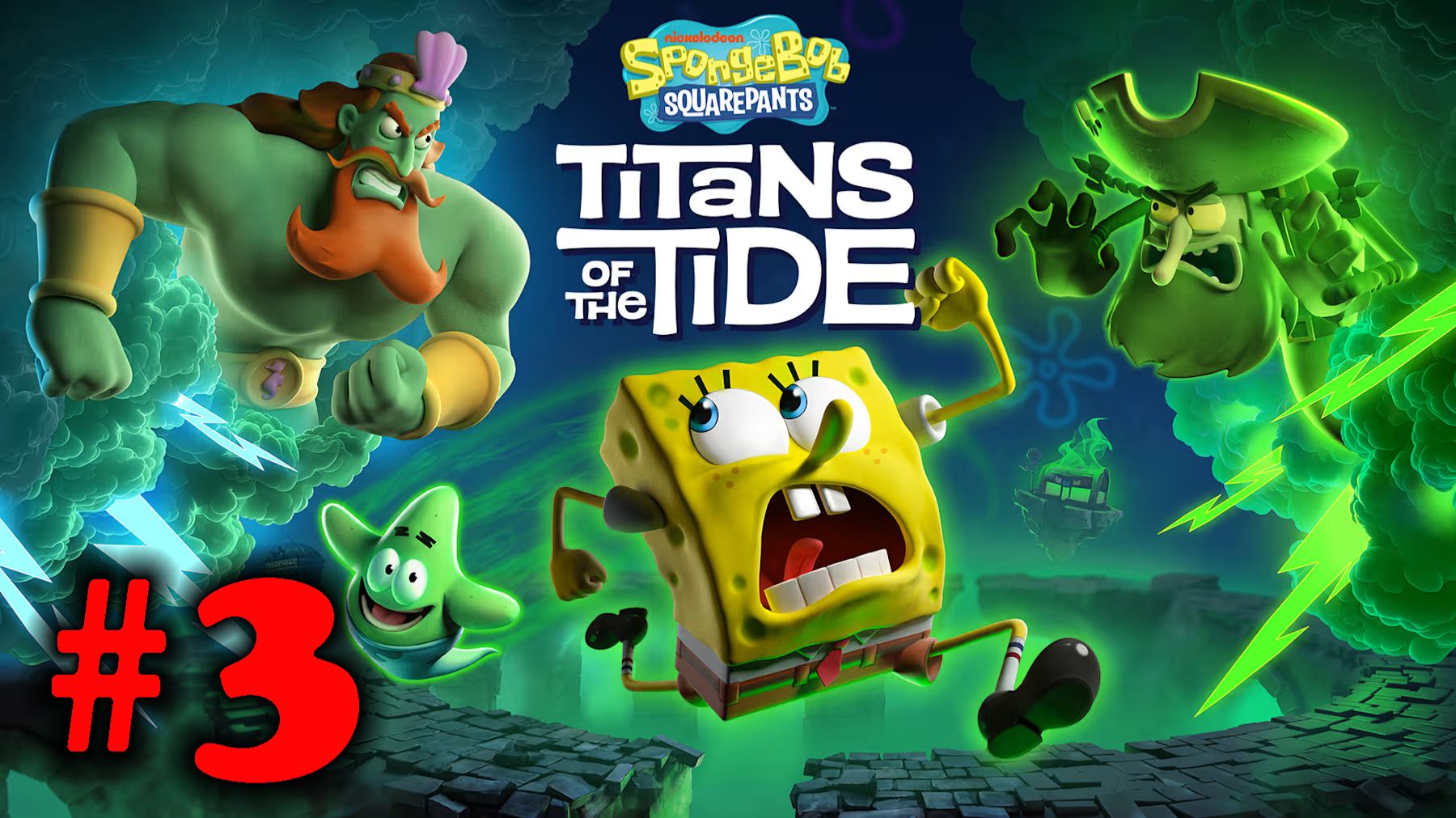 SpongeBob SquarePants: Titans of the Tide ➤ прохождение №3 | Атлантида | Босс Статуя Нептуна |