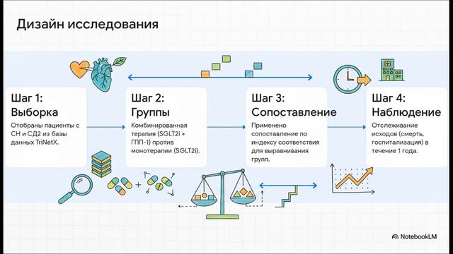 Комбинированная терапия SGLT2i и GLP-1 RAs у пациентов с СН и сахарным диабетом 2 типа