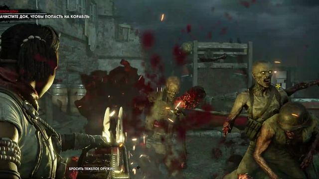 19 Zombie Army 4 - сложность жесть - кошмарный вулкан - глава 2 - по горячему следу