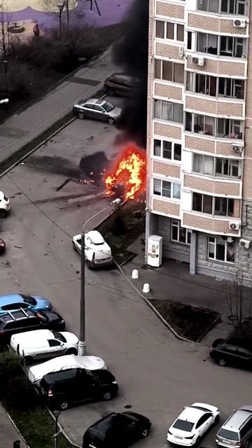 Сгорел автомобиль у дома в Новой Москве