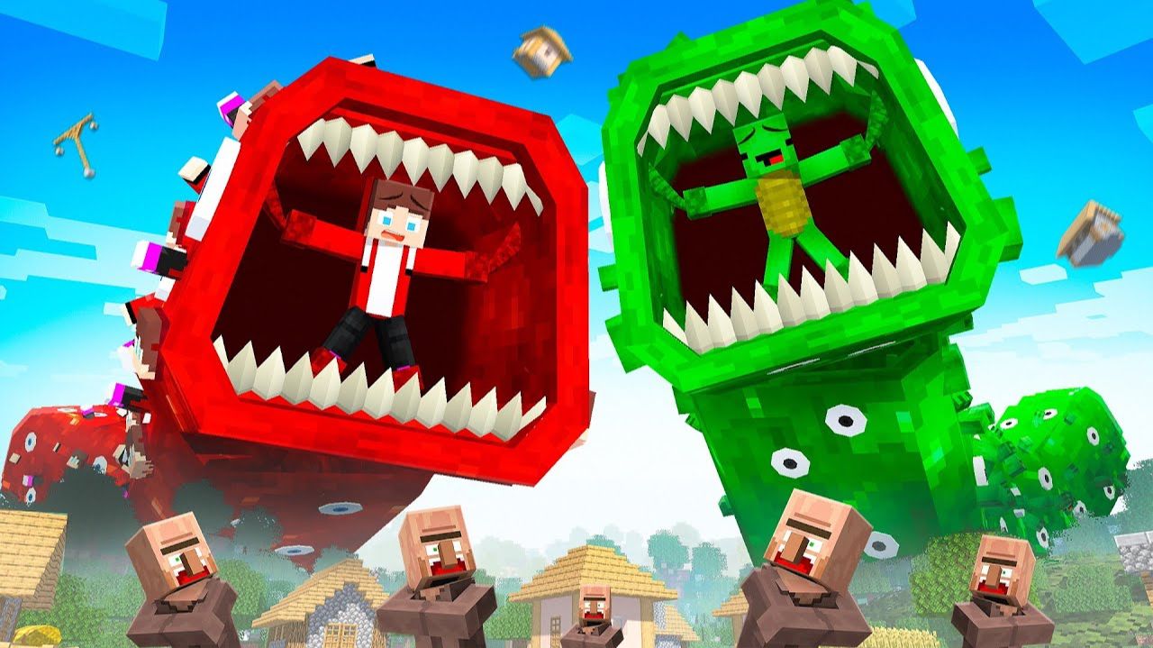 Джей Джей и Майки становятся ПОЖИРАТЕЛЯМИ ПОЕЗДОВ - Анимация для Майнкрафта