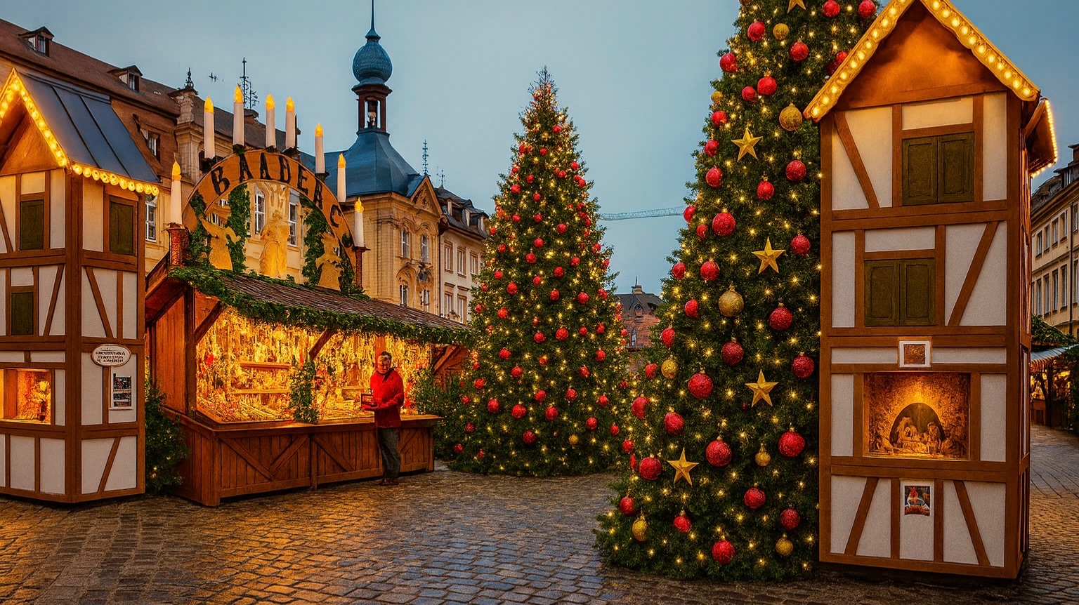 ⭐Рождественская ярмарка в Европе.Прогулка по городу.Бамберг - Германия.
