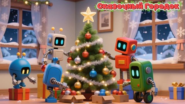 Роботы наряжают ёлку 🎄Мультик для детей 🎅🎊