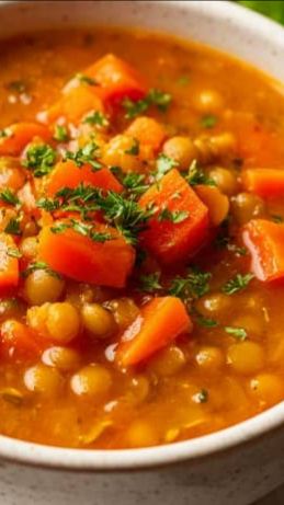 Овощной суп с чечевицей
