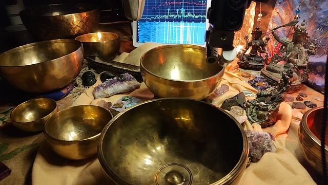 Набор 5 чаш Самадхи.  126, 152, 256л, 384, 647 Гц,  5.7кг   54к