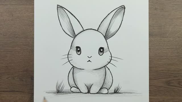 Как нарисовать Милого Кролика карандашом  поэтапно, урок рисования для начинающих