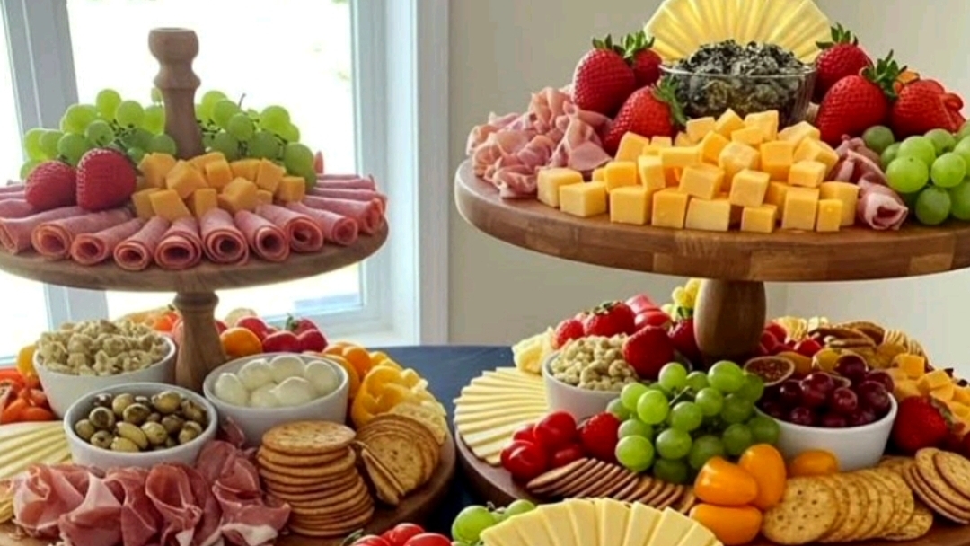 Интересные идеи украшения салатов и  нарезки на праздничный стол.