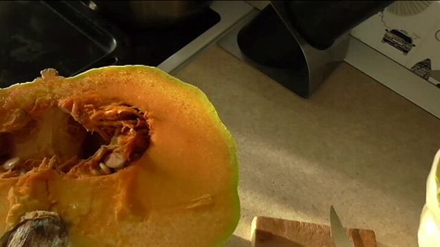 Тыква после хранения, сорт Зимняя сладкая.