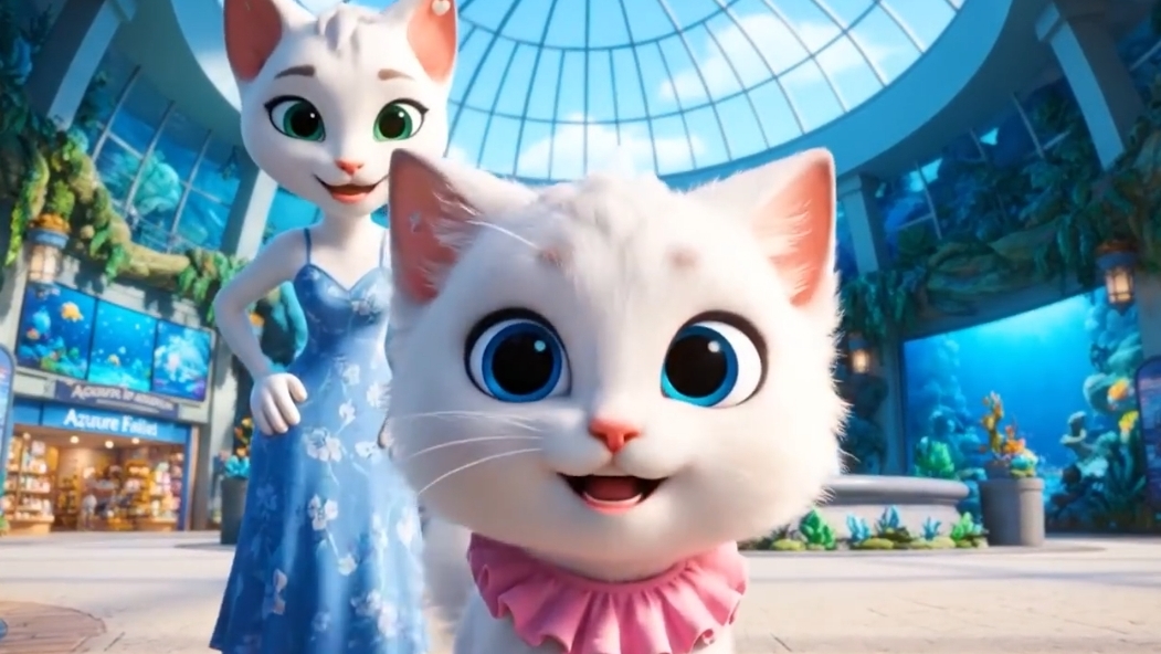 Первое путешествие котенка за покупками.