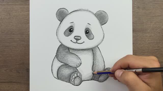 Как нарисовать Милую Панду карандашом — пошаговые уроки рисования для начинающих