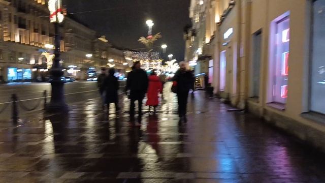 ночной Санкт Петербург пред новогодний