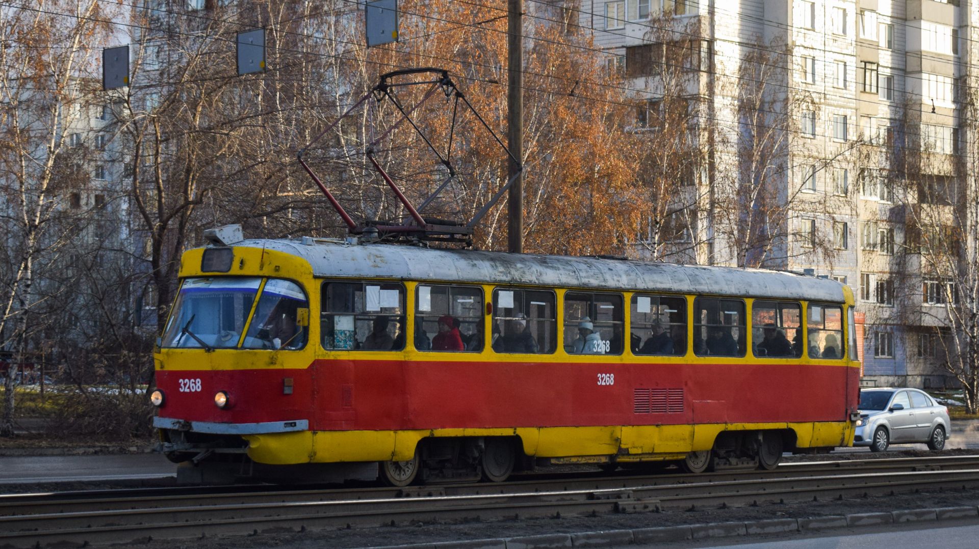 Трамвай Tatra T3SU-3268. Покатушки по Барнаулу.