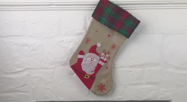 Декоративный носок для подарков ВАМ ПОДАРОК: ОТ САНТЫ, текстиль, 42 см, AAF510640-1