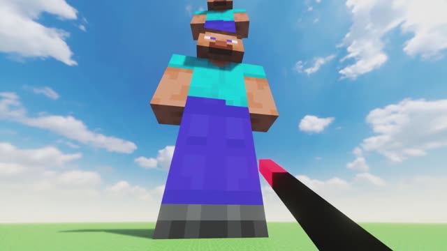 Лазерная резка против мобов в Майнкрафте, эксперименты