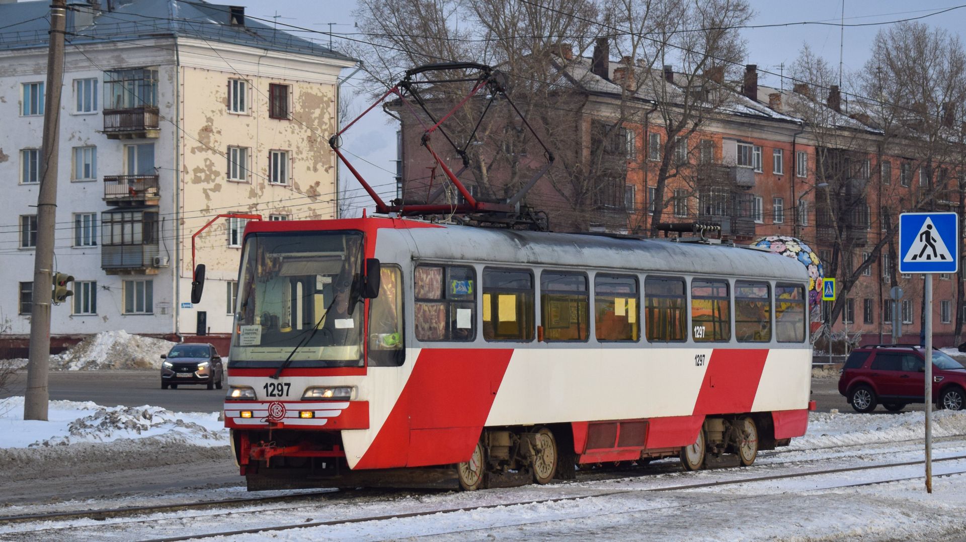 Трамвай Tatra TB4D КВР Барнаул-1296. Покатушки по Барнаулу.