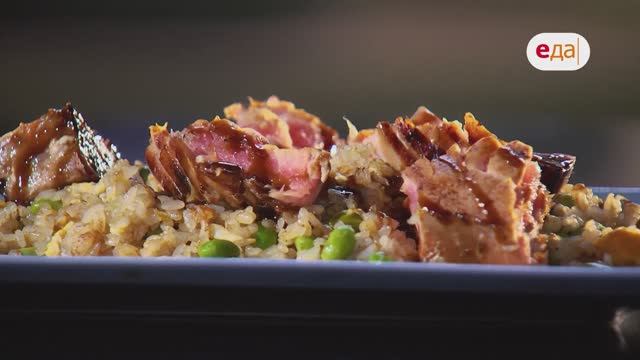 Лапша с арахисом и стейк из тунца с терияки | Мир под соусом /7