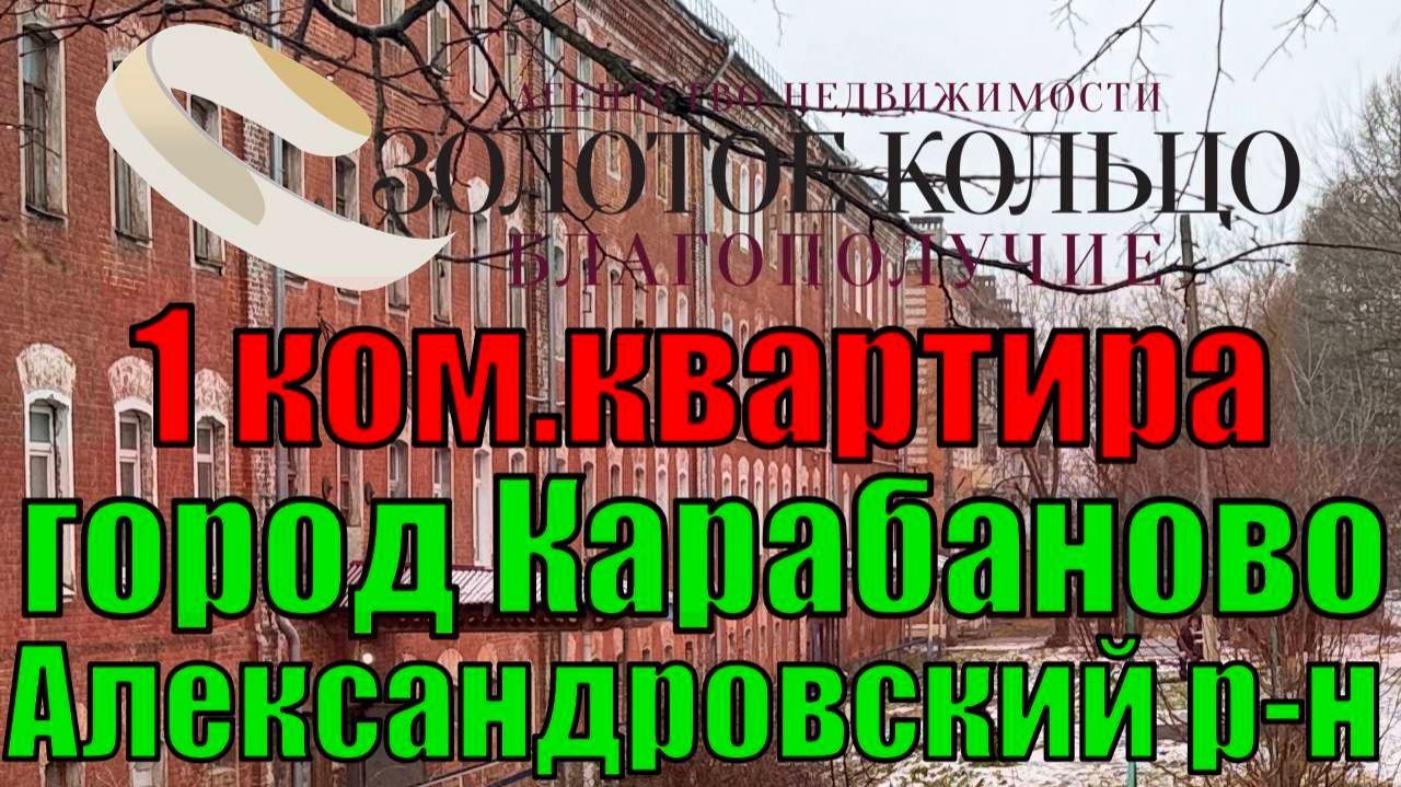 Продается 1-ком.квартира в гор. Карабаново, Александровский р-он, Владимирской обл.