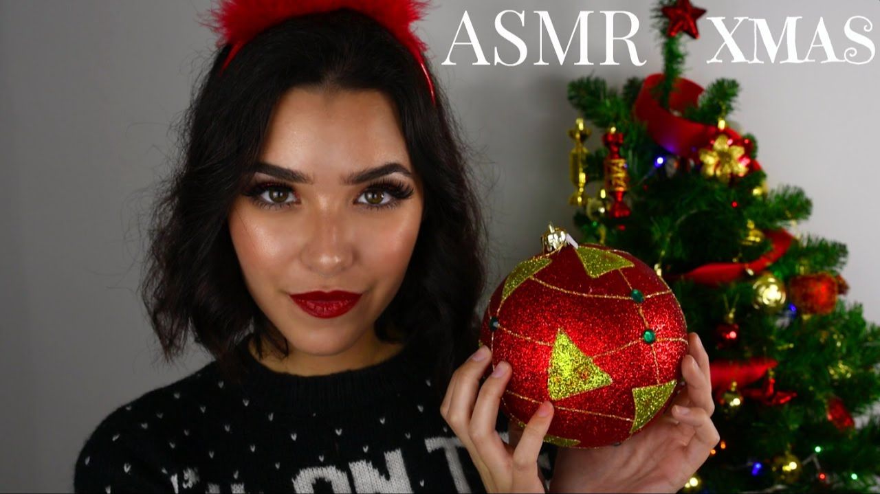 ASMR Christmas With Me! (Whispers, Tapping, Plastic sounds, Eating sounds, Song Humming...)