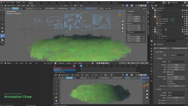 10. Grass Movement Simulation