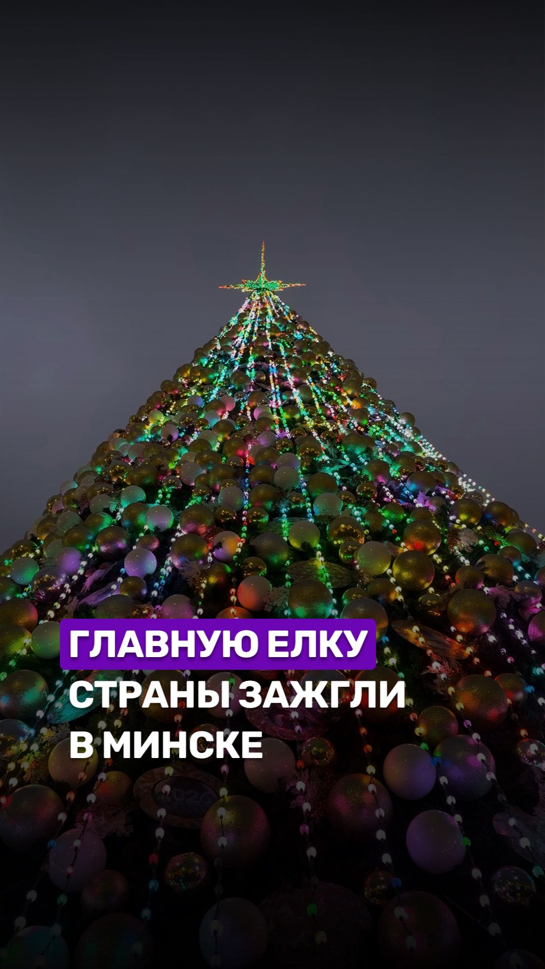 На площади возле Дворца Республики зажгли главную ёлку страны! #беларусь #новыйгод2026 #елка #минск