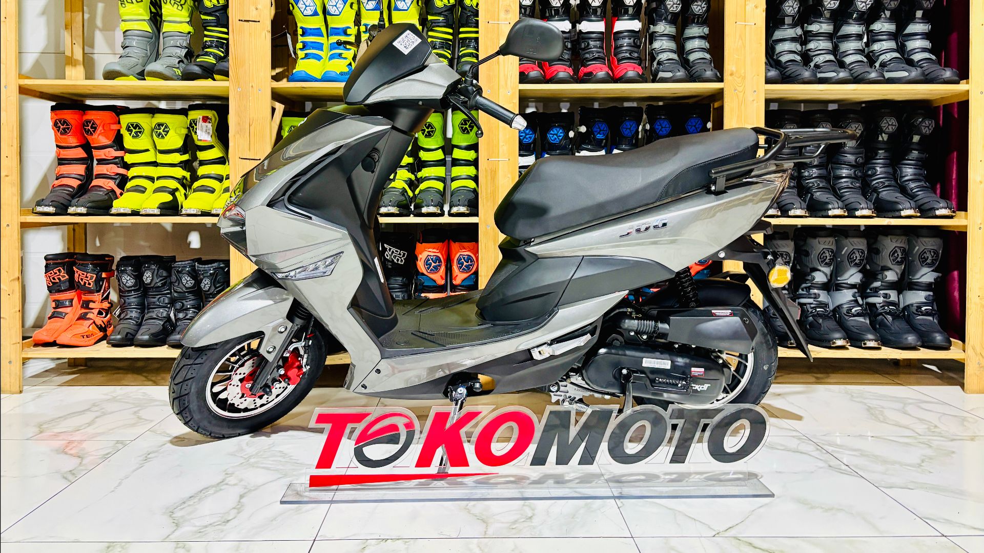 Скутер ROCKOT JOG cерый металлик