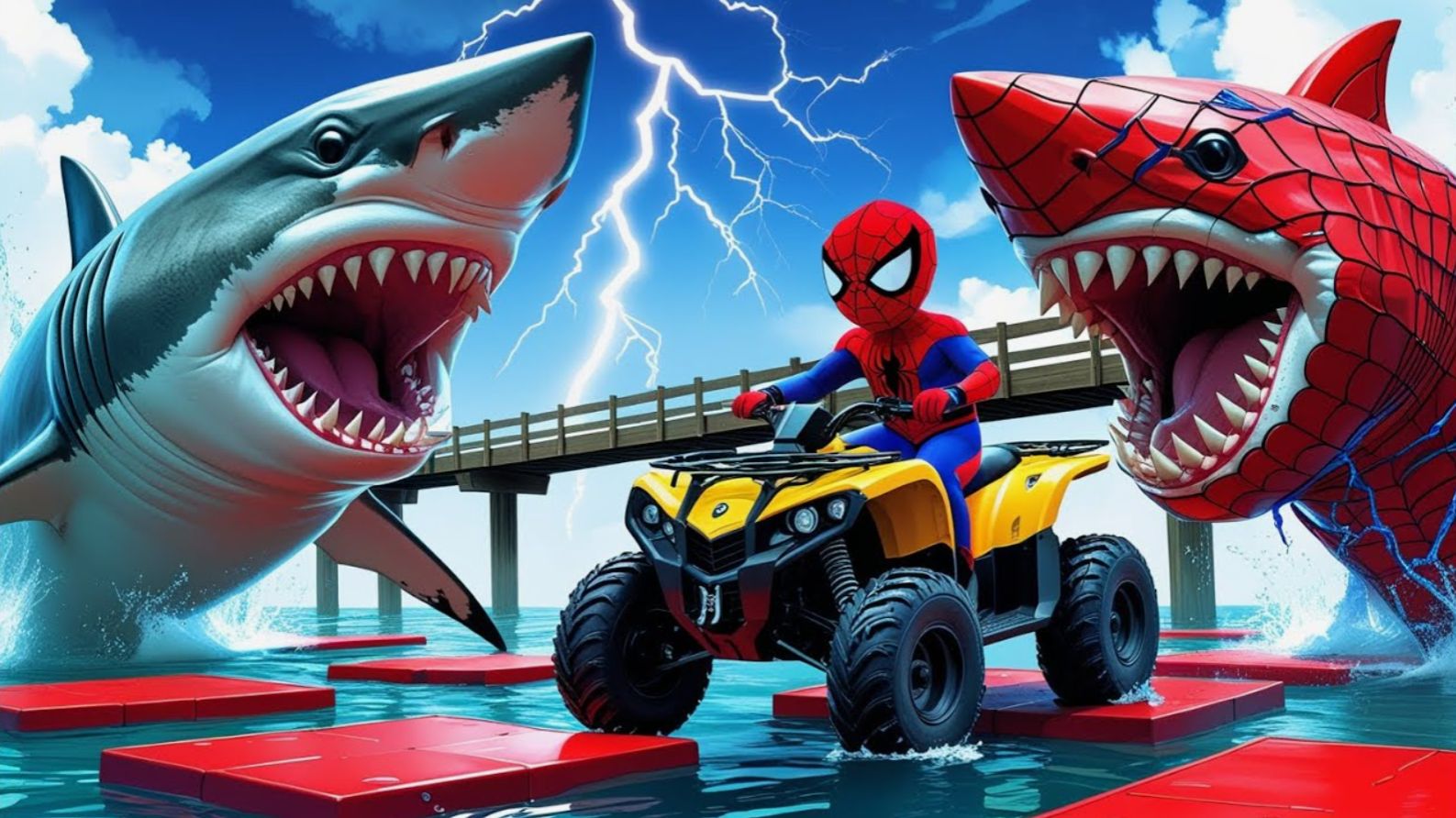 Развивающие мультики Машины помощники. Мультфильмы про машинки ЧЕЛОВЕК ПАУК И ГОНКИ №2