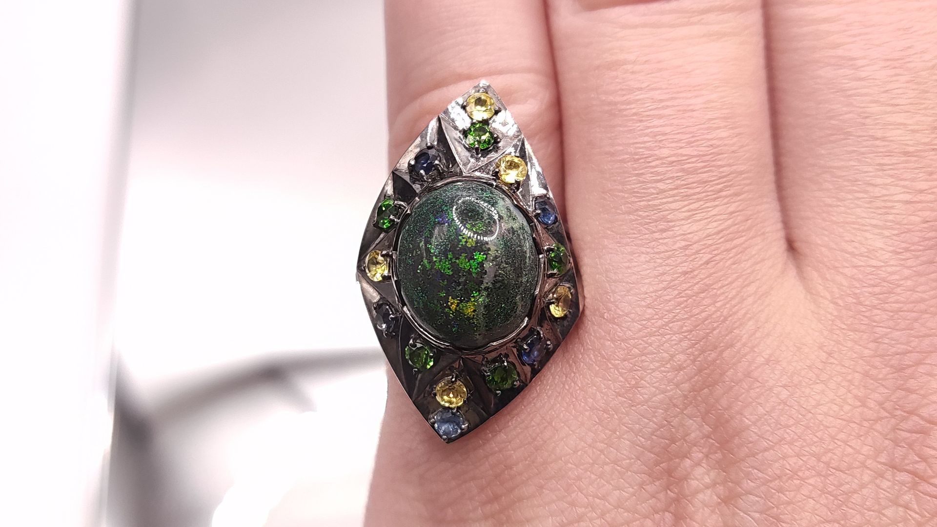 Кольцо с камнем Опал 4.16 ct. Австралия