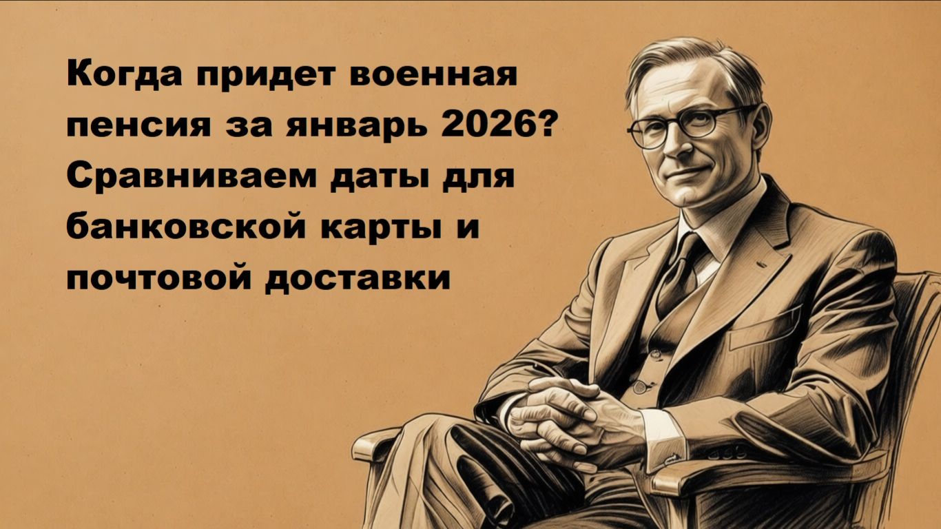 Военная пенсия за январь 2026: сравниваем даты для банковской карты и почтовой доставки