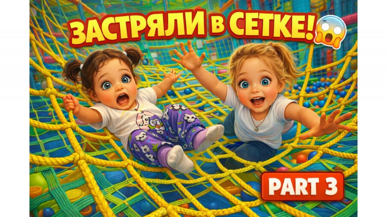 Ой! Девочки ЗАСТРЯЛИ в сетке 🤯 Детский парк развлечений | Part 3