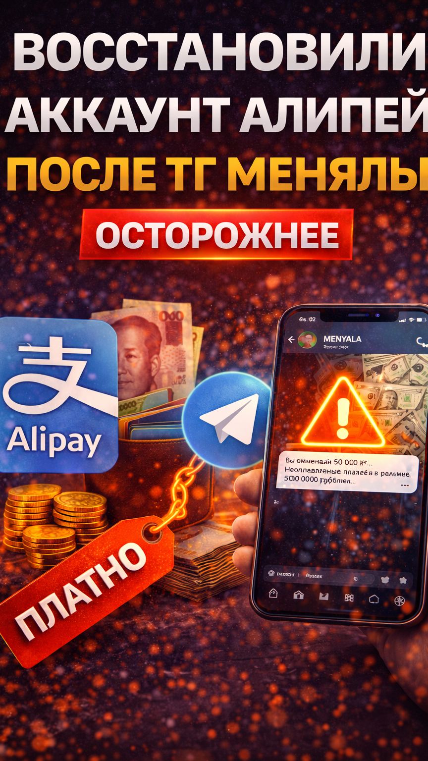 Восстановили аккаунт Алипей после тг менялы ОСТОРОЖНЕЕ