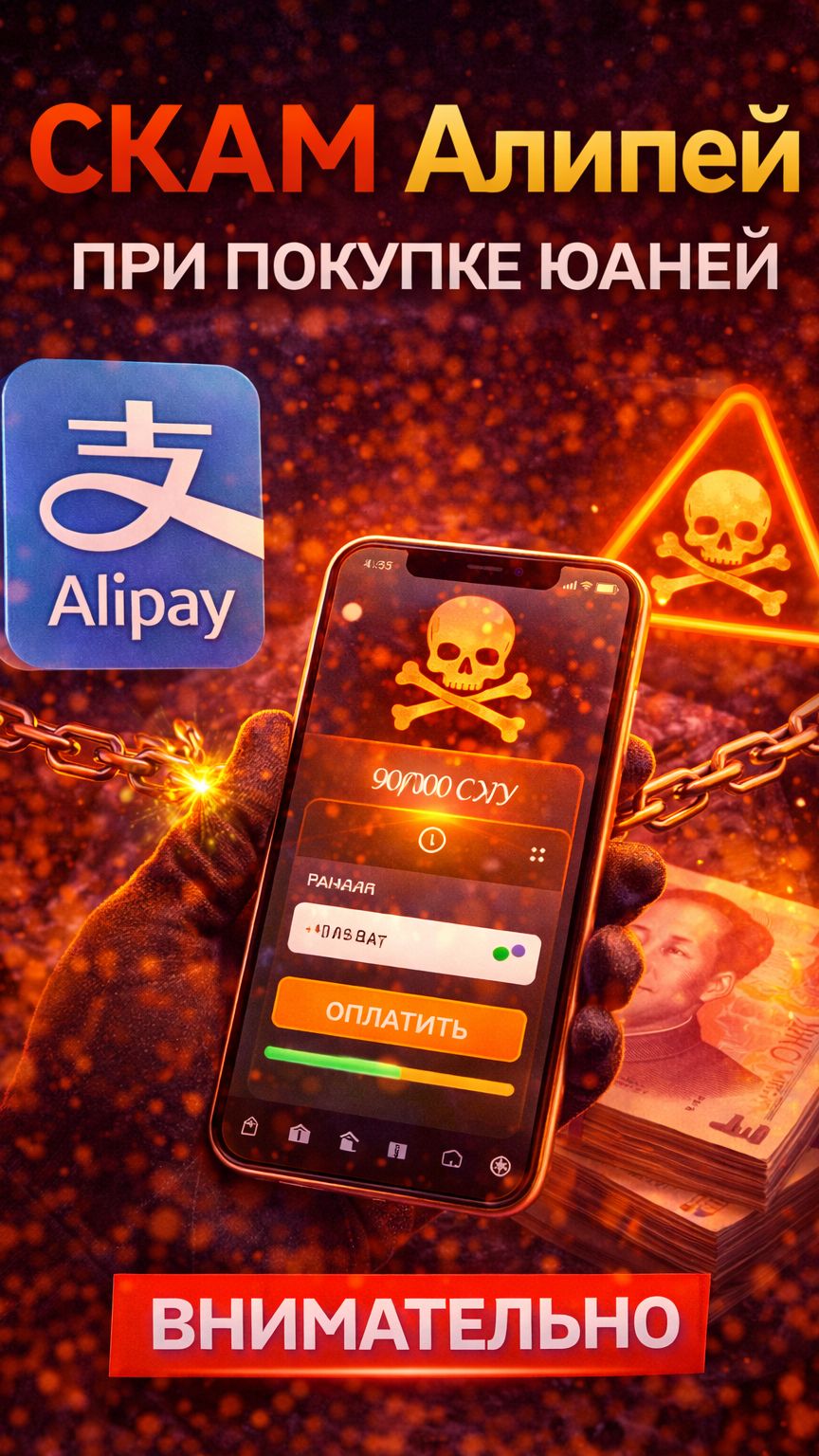 Скам Алипей при покупке юаней ВНИМАТЕЛЬНО