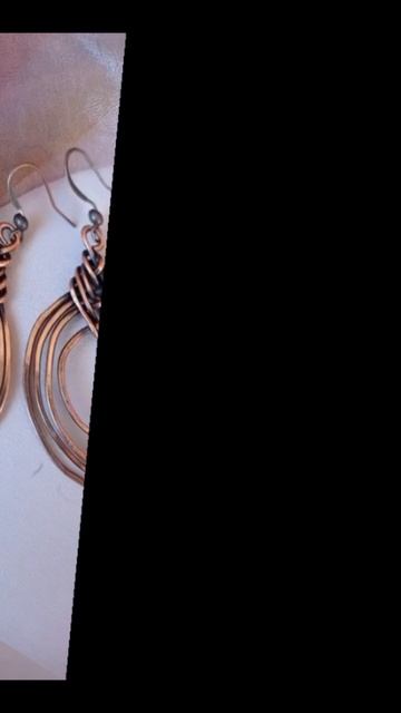 #shorts Медные плетёные серьги. Мастер-класс на канале