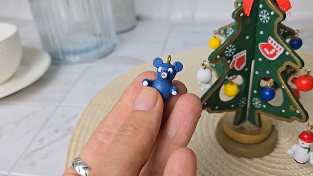 Сувенирная ёлочка ФАННИ с бантиком, дерево, зелёная, 15 см, 03-5512