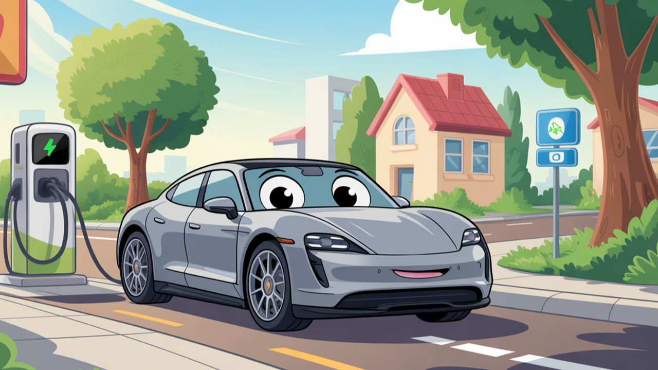 Мультики про машинки - Как работает электромобиль - Познавательный мультфильм для детей