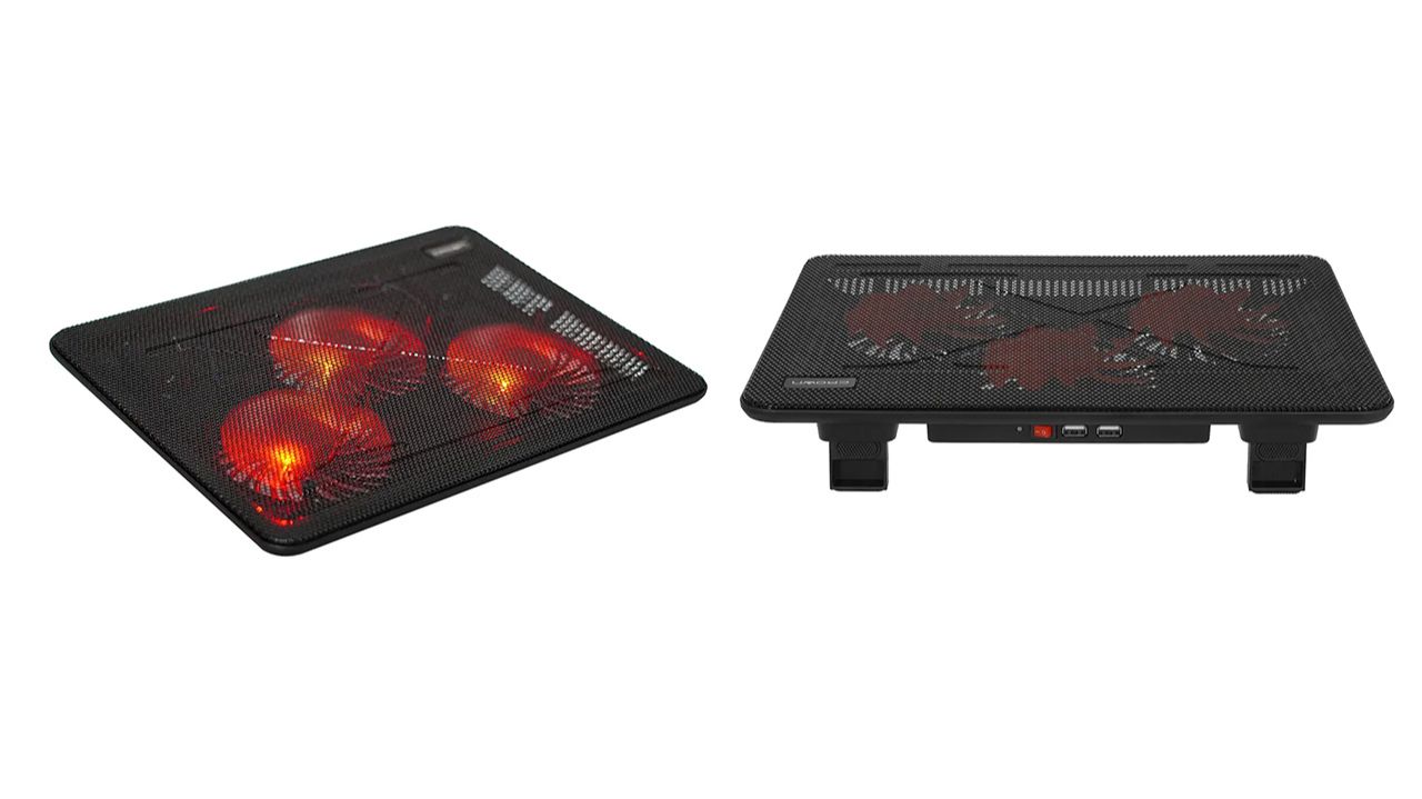 Охлаждающая подставка с 3 вентиляторами под ноутбук с диагональю до 17 дюймов