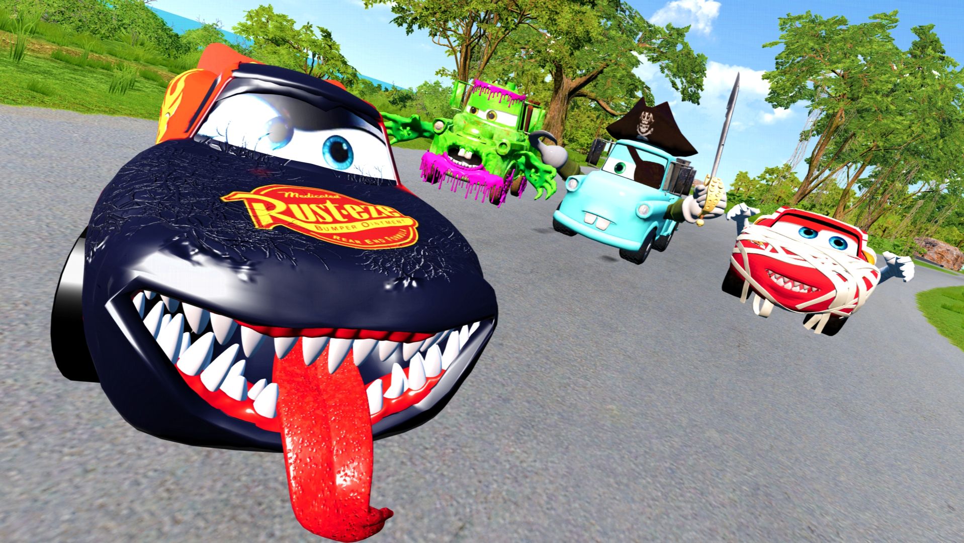 МУЛЬТИКИ ПРО МАШИНКИ.  Молния МАКВИН и его друзья скатились кубарем с огромной горы.