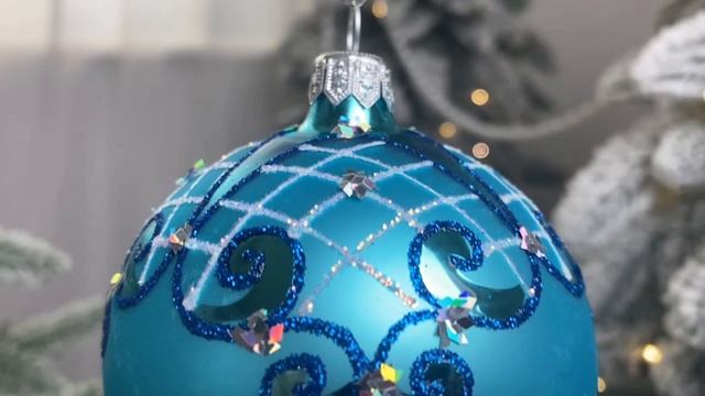 Ёлочный шар ТАЙНА, голубой, 75 мм, С1977-гол