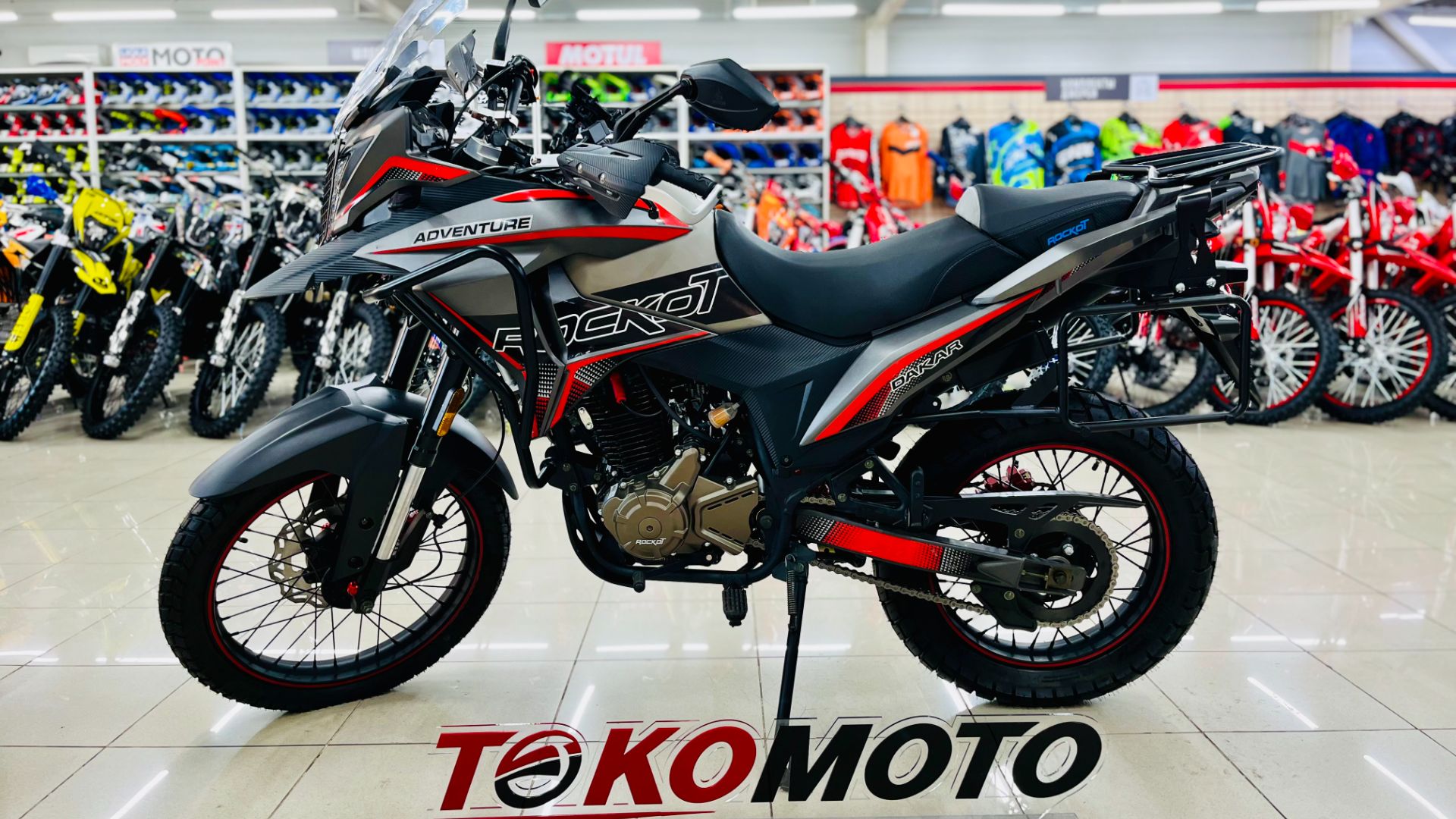 Мотоцикл турэндуро ROCKOT DAKAR ADVENTURE 2.0 серый-красный
