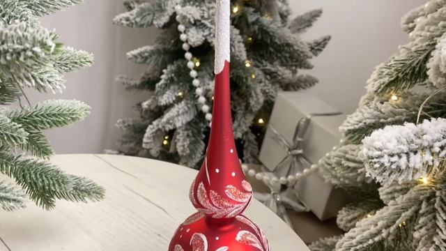 Елочная верхушка СИЯНИЕ красная, 275 мм, С678-кр