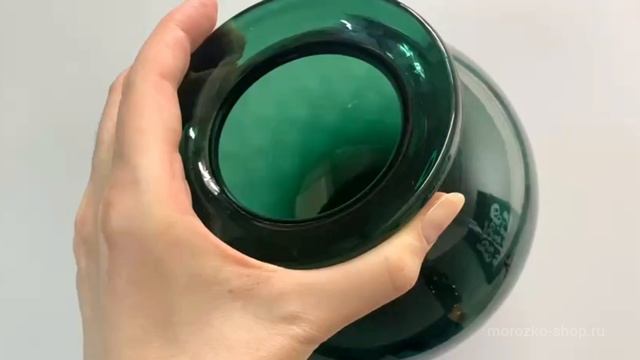 Стеклянная ваза ПАЛЛА ЭСТЕТИКО, зелёная, 15 см, 107534-86